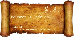 Hauszer Alfréda névjegykártya
